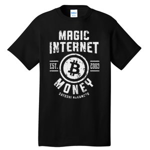 Bitcoin Magic Internet Money Btc Crypto Currency Blockchain Tall T-Shirt