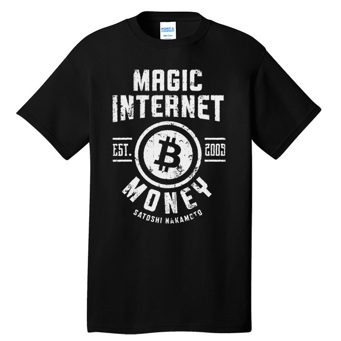 Bitcoin Magic Internet Money Btc Crypto Currency Blockchain Tall T-Shirt