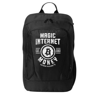Bitcoin Magic Internet Money Btc Crypto Currency Blockchain City Backpack
