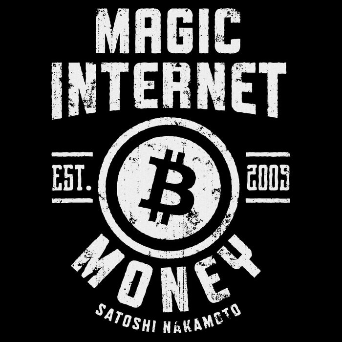 Bitcoin Magic Internet Money Btc Crypto Currency Blockchain Button
