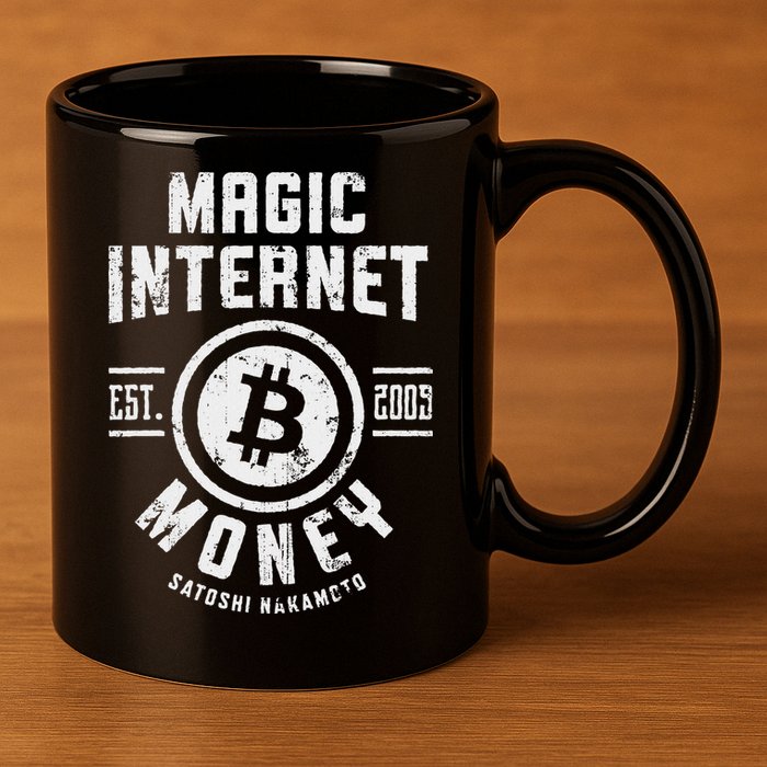 Bitcoin Magic Internet Money Btc Crypto Currency Blockchain 11oz C Handle Ceramic Mug