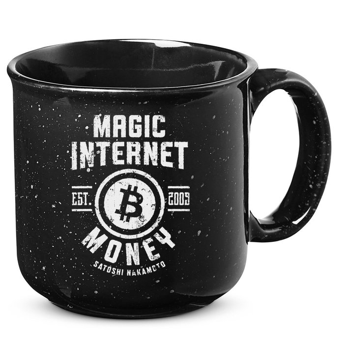 Bitcoin Magic Internet Money Btc Crypto Currency Blockchain 15oz Campfire Ceramic Mug