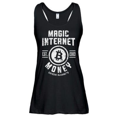 Bitcoin Magic Internet Money Btc Crypto Currency Blockchain Ladies Essential Flowy Tank