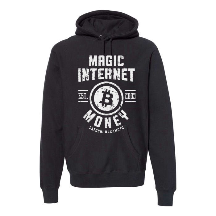 Bitcoin Magic Internet Money Btc Crypto Currency Blockchain Premium Hoodie