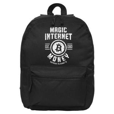 Bitcoin Magic Internet Money Btc Crypto Currency Blockchain 16 in Basic Backpack