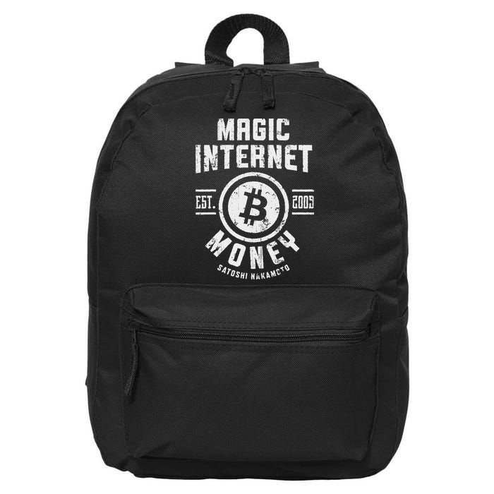 Bitcoin Magic Internet Money Btc Crypto Currency Blockchain 16 in Basic Backpack