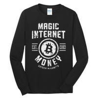 Bitcoin Magic Internet Money Btc Crypto Currency Blockchain Tall Long Sleeve T-Shirt