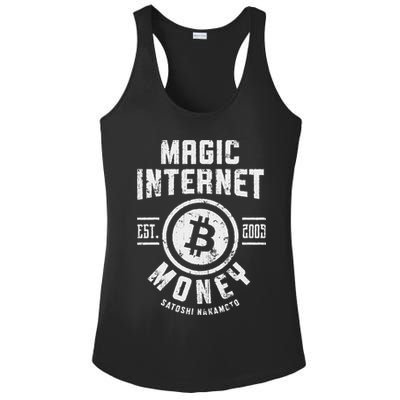 Bitcoin Magic Internet Money Btc Crypto Currency Blockchain Ladies PosiCharge Competitor Racerback Tank