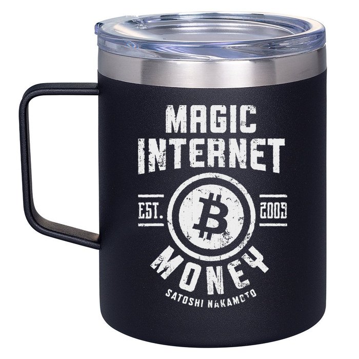 Bitcoin Magic Internet Money Btc Crypto Currency Blockchain 12oz Stainless Steel Coffee Mug