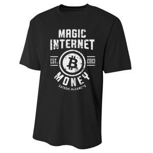 Bitcoin Magic Internet Money Btc Crypto Currency Blockchain Performance Sprint T-Shirt