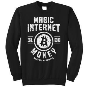 Bitcoin Magic Internet Money Btc Crypto Currency Blockchain Tall Sweatshirt