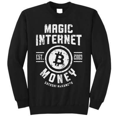 Bitcoin Magic Internet Money Btc Crypto Currency Blockchain Tall Sweatshirt