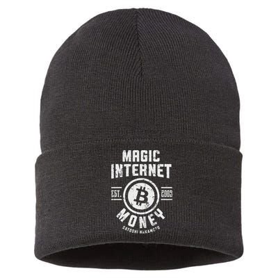 Bitcoin Magic Internet Money Btc Crypto Currency Blockchain Sustainable Knit Beanie