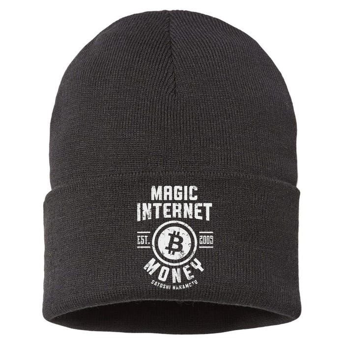 Bitcoin Magic Internet Money Btc Crypto Currency Blockchain Sustainable Knit Beanie