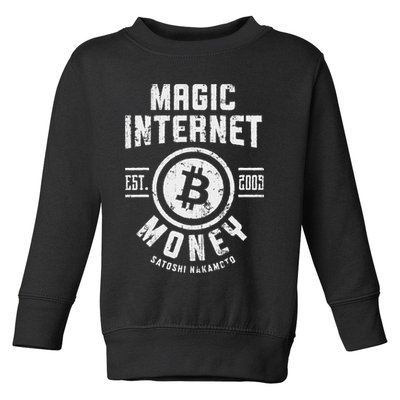 Bitcoin Magic Internet Money Btc Crypto Currency Blockchain Toddler Sweatshirt