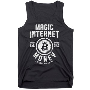 Bitcoin Magic Internet Money Btc Crypto Currency Blockchain Tank Top