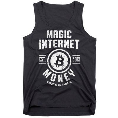 Bitcoin Magic Internet Money Btc Crypto Currency Blockchain Tank Top