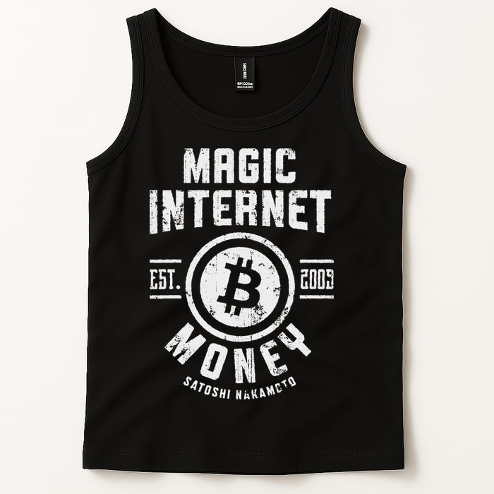 Bitcoin Magic Internet Money Btc Crypto Currency Blockchain Tank Top