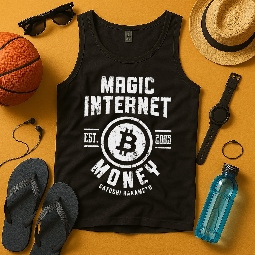 Bitcoin Magic Internet Money Btc Crypto Currency Blockchain Tank Top