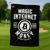 Bitcoin Magic Internet Money Btc Crypto Currency Blockchain Golf Towel