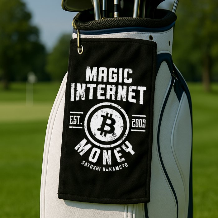Bitcoin Magic Internet Money Btc Crypto Currency Blockchain Golf Towel