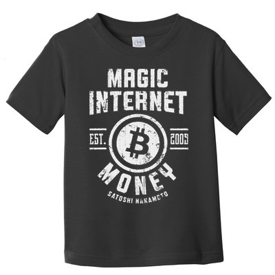 Bitcoin Magic Internet Money Btc Crypto Currency Blockchain Toddler T-Shirt