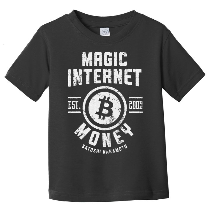 Bitcoin Magic Internet Money Btc Crypto Currency Blockchain Toddler T-Shirt