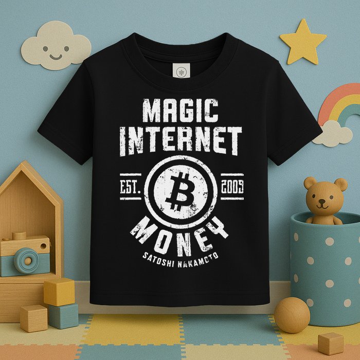 Bitcoin Magic Internet Money Btc Crypto Currency Blockchain Toddler T-Shirt