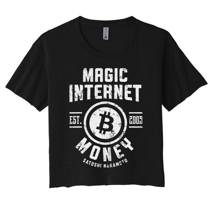 Bitcoin Magic Internet Money Btc Crypto Currency Blockchain Crop Top