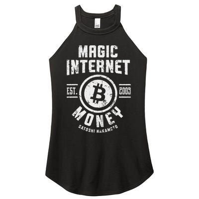Bitcoin Magic Internet Money Btc Crypto Currency Blockchain Women's Perfect Tri Rocker Tank