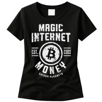 Bitcoin Magic Internet Money Btc Crypto Currency Blockchain Womens T-Shirt