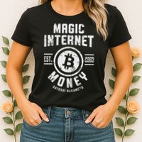 Bitcoin Magic Internet Money Btc Crypto Currency Blockchain Womens T-Shirt