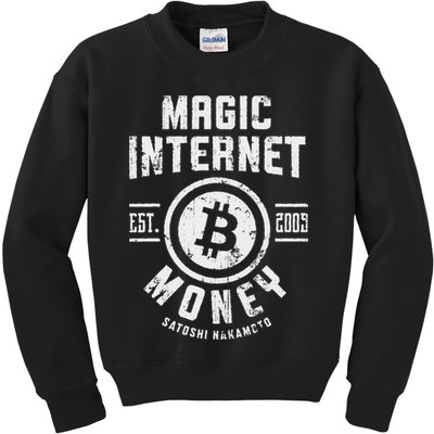 Bitcoin Magic Internet Money Btc Crypto Currency Blockchain Kids Sweatshirt