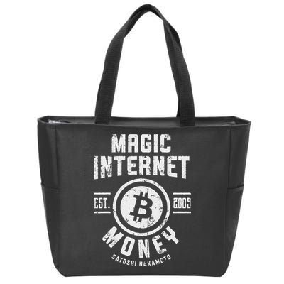 Bitcoin Magic Internet Money Btc Crypto Currency Blockchain Zip Tote Bag