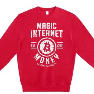 Bitcoin Magic Internet Money Btc Crypto Currency Blockchain Premium Crewneck Sweatshirt