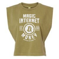 Bitcoin Magic Internet Money Btc Crypto Currency Blockchain Garment-Dyed Women's Muscle Tee