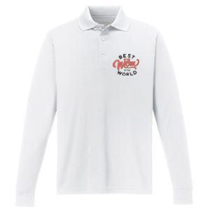 Best Mom In The World Cute Mother's Day Performance Long Sleeve Polo