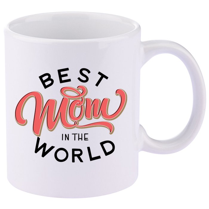 Best Mom In The World Cute Mother's Day 11oz C Handle Ceramic Mug