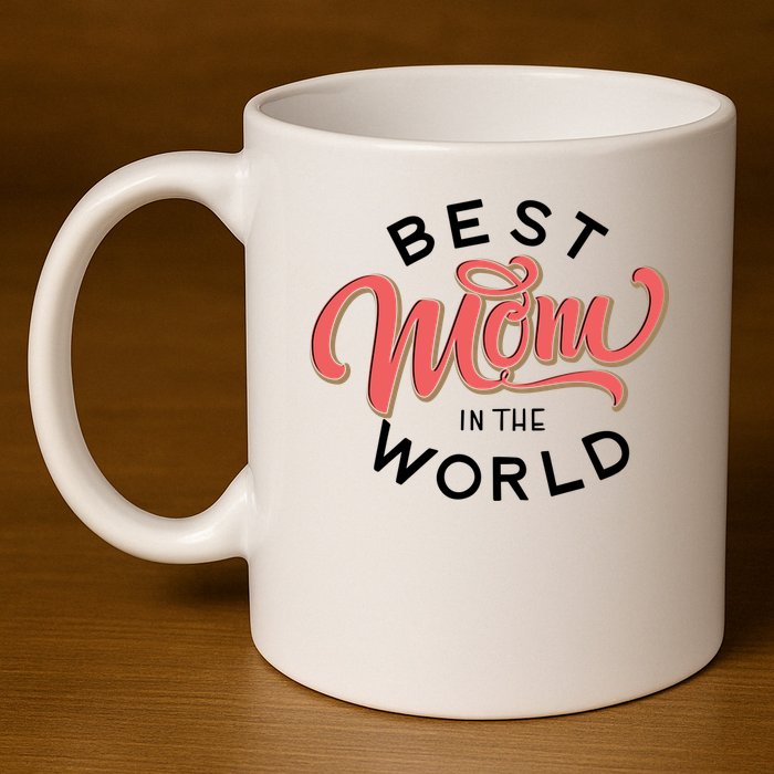 Best Mom In The World Cute Mother's Day 11oz C Handle Ceramic Mug