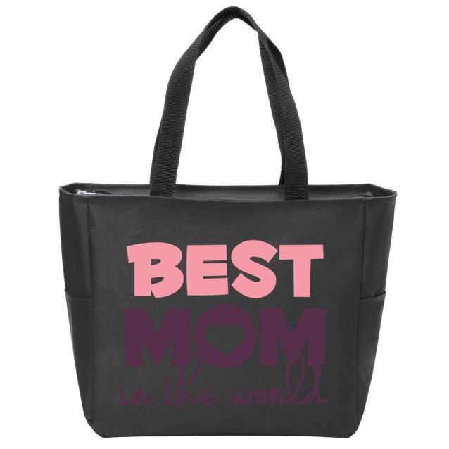 Best Mom In The World Gift Zip Tote Bag