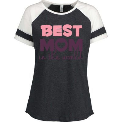 Best Mom In The World Gift Enza Ladies Jersey Colorblock Tee