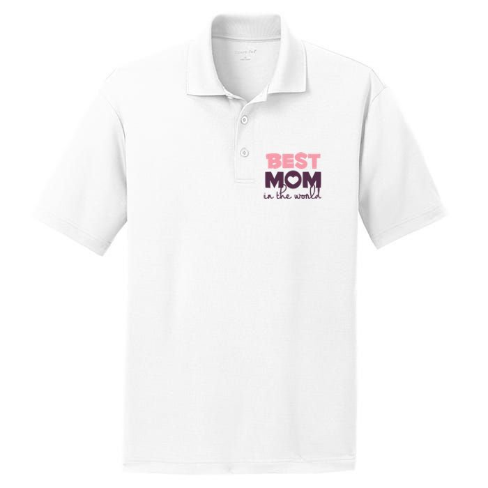 Best Mom In The World Gift PosiCharge RacerMesh Polo