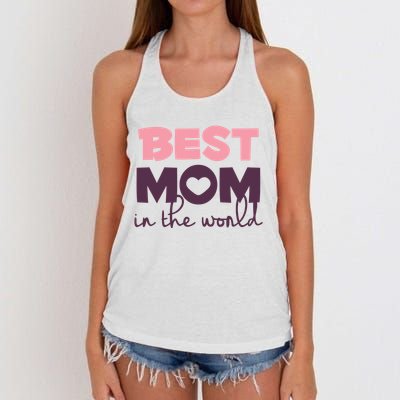 Best Mom In The World Gift Women's Knotted Racerback Tank