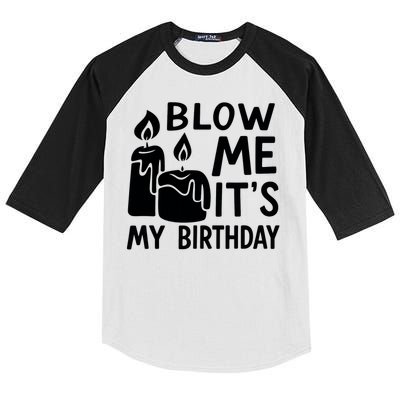 Blow Me It´s My Birthday Ingenious Funny Kids Colorblock Raglan Jersey