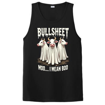 Bullsheet Moo I Mean Boo Funny Halloween Ghost Cow Pun Gift PosiCharge Competitor Tank