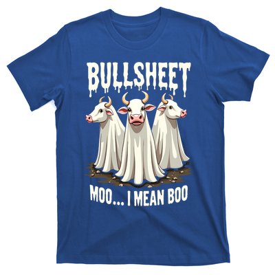 Bullsheet Moo I Mean Boo Funny Halloween Ghost Cow Pun Gift T-Shirt