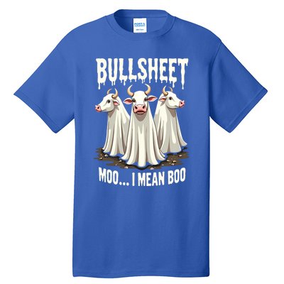 Bullsheet Moo I Mean Boo Funny Halloween Ghost Cow Pun Gift Tall T-Shirt