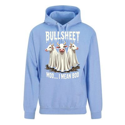 Bullsheet Moo I Mean Boo Funny Halloween Ghost Cow Pun Gift Unisex Surf Hoodie