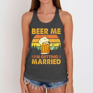 Beer Me Im Getting Married Men Funny Groom Bachelor Party Women's Knotted Racerback Tank