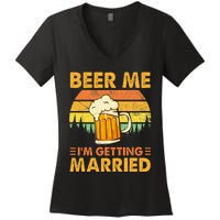 Beer Me Im Getting Married Men Funny Groom Bachelor Party Women's V-Neck T-Shirt